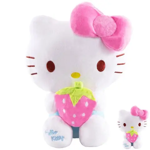 Mignon Peluche chat Hello Kitty en peluche Anime en peluche Jouet mignon Poupée Décoration de chambre denfant Cadeau danniversai1