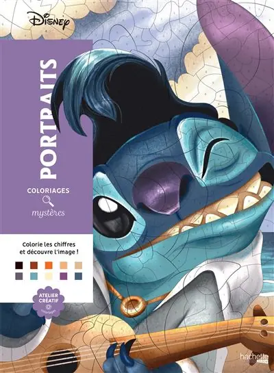 Coloriages mystères Disney - Portraits (trompe l'oeil) - Christophe-Alexis Pérez - Hachette Pratique