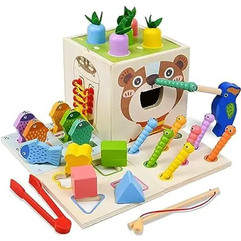 Jouet en Bois Bebe8 en 1 Jeux Montessori 1 an Jouet Educatifs Enfant pour Garçons Filles De 1 2 3 Ans