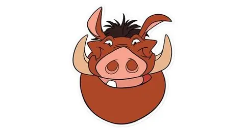 Masque en carton - disney le roi lion - pumba 27 cm
