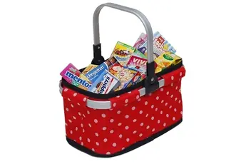 Panier de supermarché à pois