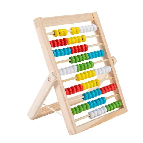 Jouet dapprentissage des mathématiques préscolaire 10 rangées de boulier à cadre en bois avec perles colorées cadeau pour les