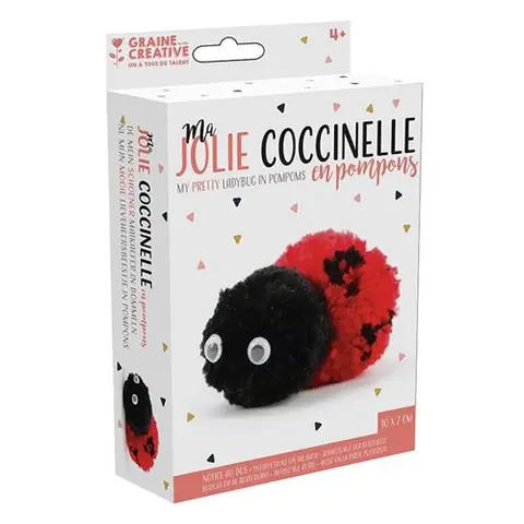 Coffret pompons pour enfants - Ma petite coccinelle - Graine Créative