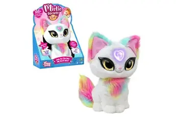 Mistie Secrets, Peluche interactive avec fonctions électroniques, parle en français, toi seul peut entendre ses secrets, coeur magique, Modèle Luna,