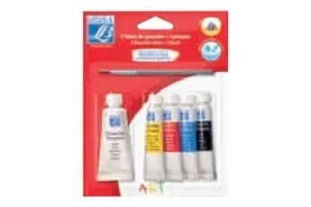 - Peinture - gouache - blanc, couleurs assorties (pack de 5)