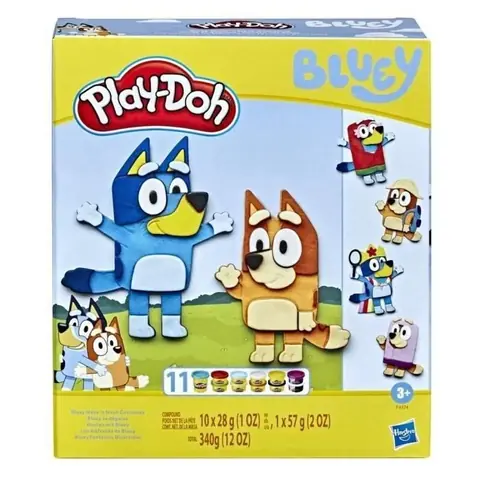 Play-Doh Bluey se déguise Coffret avec 11 pots de pâte à modeler Bluey et à sa sœur Bingo dès 3 ans