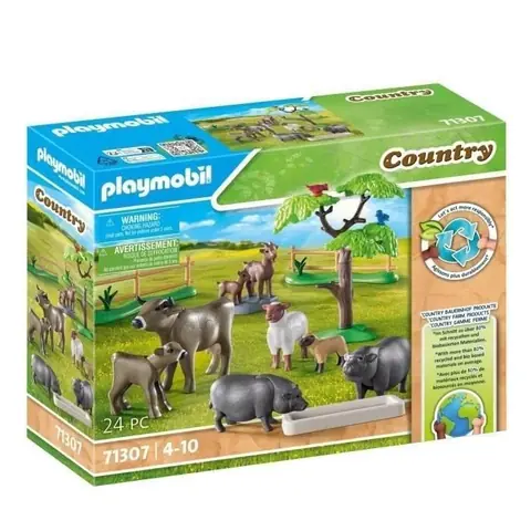 PLAYMOBIL 71307 Animaux de la ferme Country La vie à la ferme 24 pièces Dès 4 ans