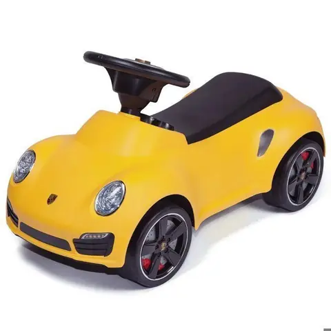 PORSCHE 911 Voiture Porteur Enfant - Jaune - 1 à 3 ans - Licence Officielle - Klaxon - Max 25kg
