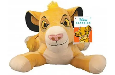 Grande peluche : simba roi lion couchée 50 cm avec sons - doudou licence enfant - animaux savanes - pour disney nouveauté