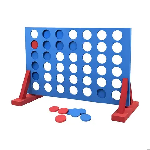 Relaxdays Quatre en ligne XXL jeu dextérieur enfants et adultes H x L x P 49 x 73 x 33 cm mousse EVA bleu-rouge