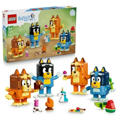 LEGO Bluey 11217 La Famille de Bluey en Briques - Jeu Créatif dès 5 ans Fille ou Garçon