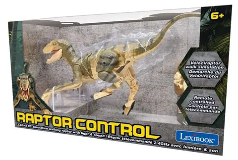 LEXIBOOK - RC Velociraptor - Dinosaure de simulation télécommandé - Francais