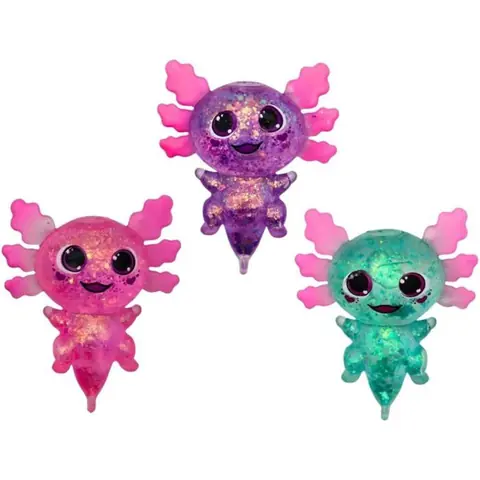 Squishy axolotl antistress - SHOP-STORY - AXOLOGEL_3x - Lot 3 - 10 cm - Gel pailleté