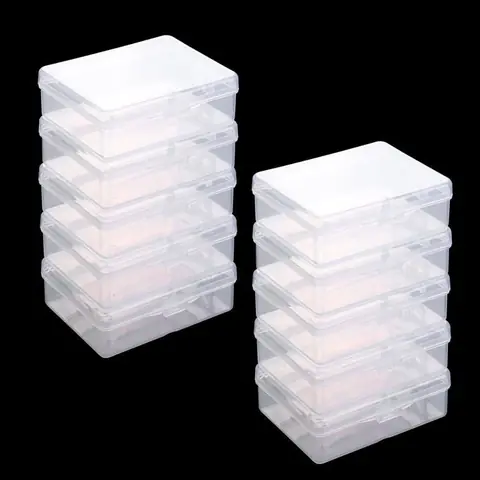 Boîte Rangement Cartes - 10 pièces Plastique Transparent - Cartes à Jouer Bijoux - Transparent Étiquette