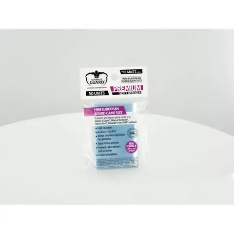 Pochettes Premium Sleeves pour jeux de plateau européens petit format - Ultimate Guard - 50 pochettes