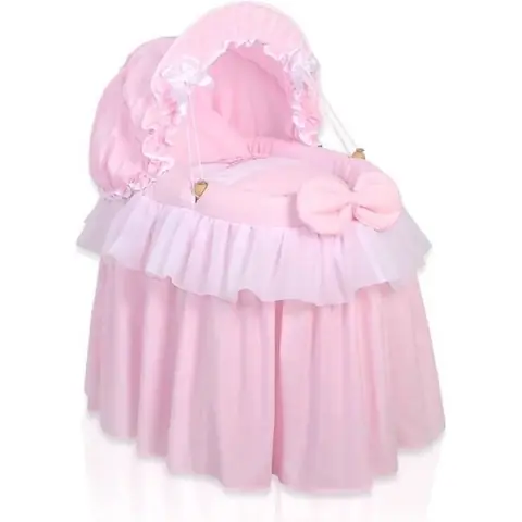 Berceau de poupée princesse rose - Disney Princesses - Avec Canopy en osier et bois