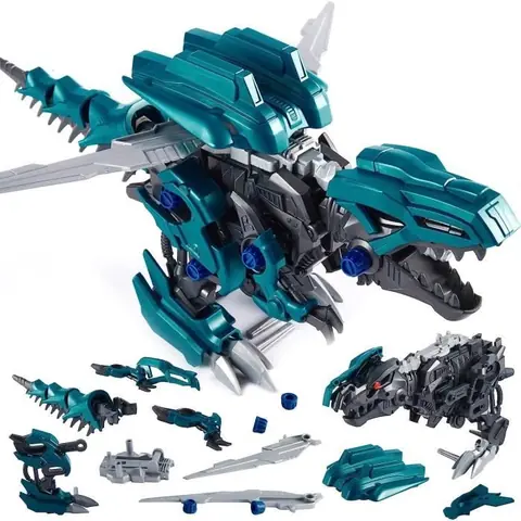 Robot Dinosaure Électrique - Bloc de Construction - Jouet Éducatif Garçon Fille - Bleu