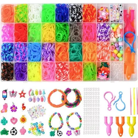 Kit de bricolage - Rainbow Loom - Bracelet élastique - Créativité - Sécurité - 5 ans et plus