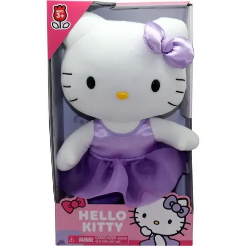 Peluche - GPTOYS - HELLO KITTY - HKT121 - Modèle robe satin violette - 30 cm - Dès 3 ans