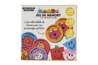 Jeu de memory "MR et MME" avec 24 cartes en carton multicolore -  -