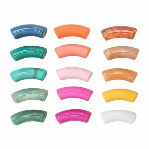 Perles - Incurvés - Couleurs assorties - Plusieurs tailles - Bijoux - 18 pièces