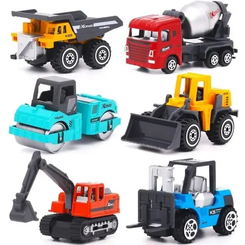 Voiture Jouets - 6 pcs Camion Jouet Enfnat - 1:64 Mini Véhicules de Construction - Cadeau pour Enfant Garçon 3+ Ans