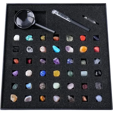 Rock Collection Kit de pierres précieuses et minéraux pour enfants Collection de cristaux Science Toys Cristal pour garçons