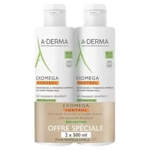 Gel Moussant - A-DERMA - EXOMEGA - 500ml - Hypoallergénique - Pour Bébé
