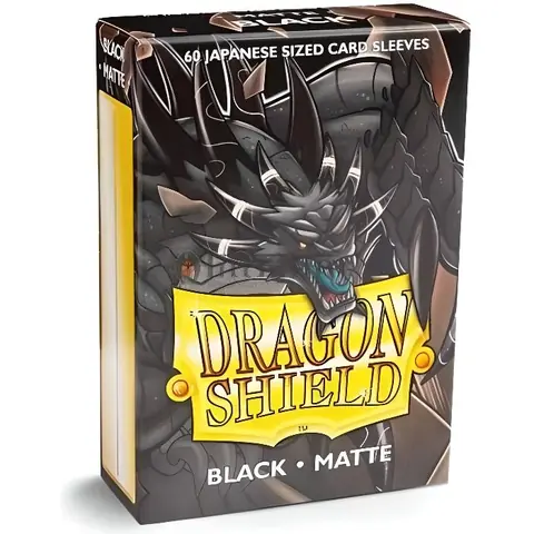 Pochettes - Dragon Shield - Black Matte - 60 unités - Taille Japonaise - Yu-Gi-Oh!
