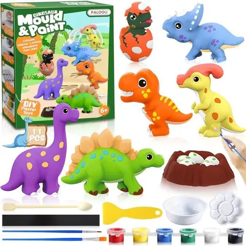 Dinosaure Jouet Kit de PeintureEnsembles dartisanat de PeintureDartisanat de Peinture pour Enfants avec Moule Plâtre Dinosaure