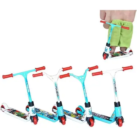 Mini Jouets De Doigt 4PCS Mini Trottinette À Doigts Planches À Roulettes De Doigt Kit Finger Skateboard Bicyclette De Doigt
