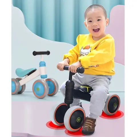 Draisienne vélo enfant BUL - 4 roues - guidon ergonomique - Bleu