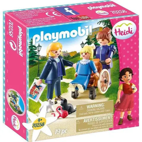 Playmobil - Heidi - Clara avec son père et Mlle Rottenmeier - Fauteuil roulant - 19 pièces