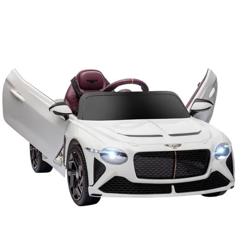 Voiture électrique pour enfant - HOMCOM - Bentley Bacalar - 2 moteurs 12V 25W - télécommande 24G - MP3 - klaxon - 2 phares - blanc