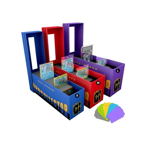Boîte de Rangement - MIDUKIT - Lot de 3 - Capacité 4000 Cartes - Carton Robuste - 10 Intercalaires