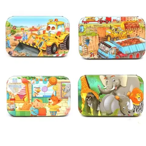 Puzzle en Bois - 4 Pack - 60 pièces - Jouet Éducatif - Non toxique - Pour Enfants de 2 Ans