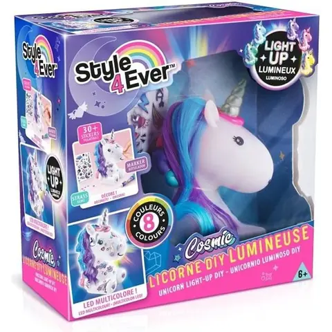 Figurine à décorer - Canal Toys - Licorne Cosmique DIY Lumineuse - Édition Collector - Stickers et Strass inclus