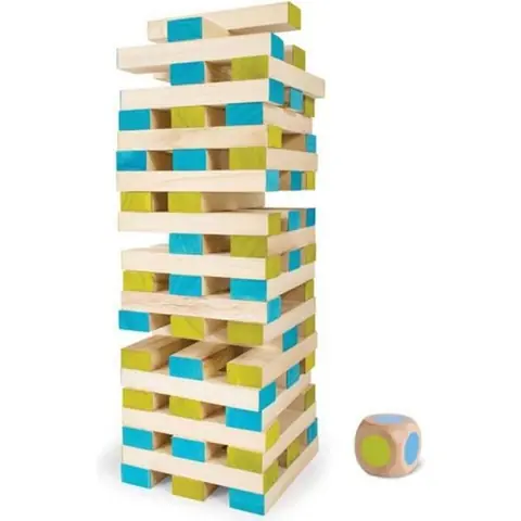 Jeu de construction - BS - Haute Tour Jenga Géant - Bois - Bleu - A partir de 4 ans