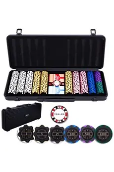 Malette de Poker Métal - 500 Jetons 14g avec Valeurs Numérotées pour 10 joueurs