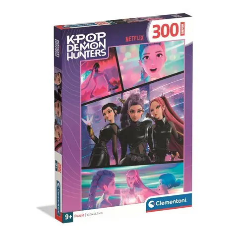 Clementoni - K-Pop Demon Hunters - Puzzle 300 Pièces - Puzzle enfant - Dès 7 ans - Rumi Mira et Zoey - Netflix