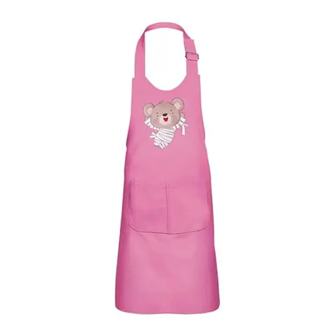 Fabulous Tablier Cuisine Enfant 2 Poches Rose Mommie Ourson - Haut de gamme