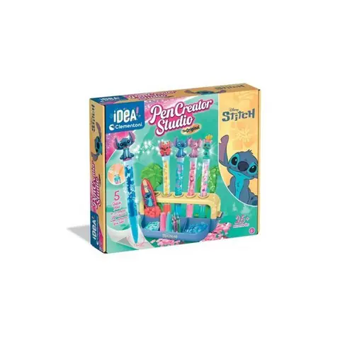 Fabrique Atelier Stylo Stitch Enfant - Cree 5 stylos personnages - Kit DIY Pen Creator Studio - Set Coffret Creatif Fille 6+