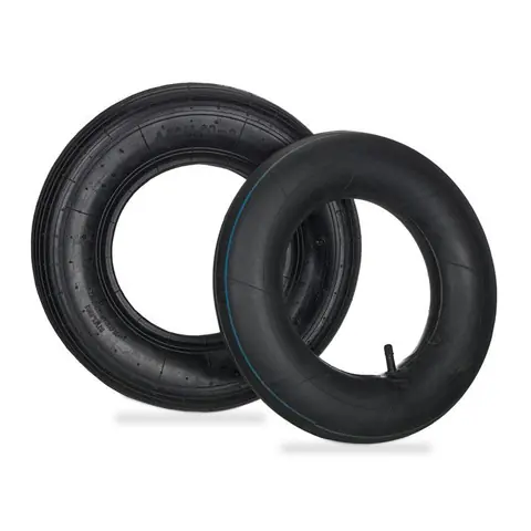 Relaxdays Roue brouette avec chambre à air profilée 4.00-8 pouces pneumatique charge max. 150 kg noire