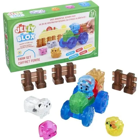 Coffret ferme - Jeu de construction - JELLY BLOX - GOLIATH - Briques souples et flexibles - Dès 2 ans