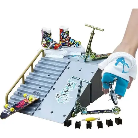Ensemble de rampes pour Planche à roulettes Finger  Kit Skate Park pour Cadeau EnfantRampes de Touche avec Mini Ensemble de