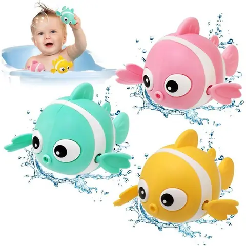 Jouet de Bain Bébé3 Pièces Jouet de Bain à Remonter pour Bebe  Bebe Natation Piscine Jouet Animaux Jouets Flottants