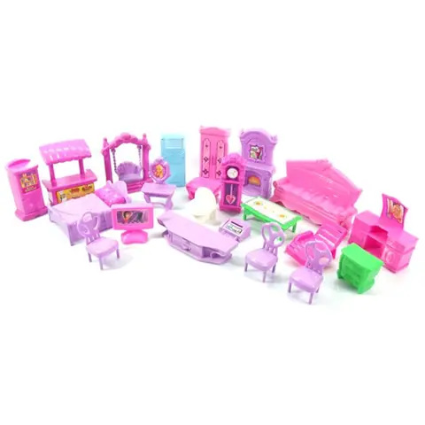 SHI- Ensemble de meubles pour maison de poupée jouet de jeu de rôle pour enfants 22pcs