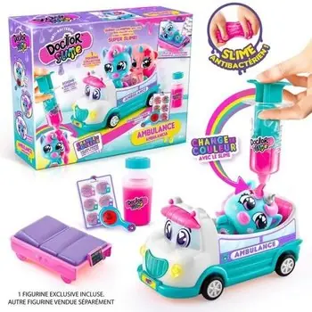 CANAL TOYS - Dr Slime - DSM 009 - Ambulance Vétérinaire -Soigne ton animal - Figurine et Slime anti bactérien