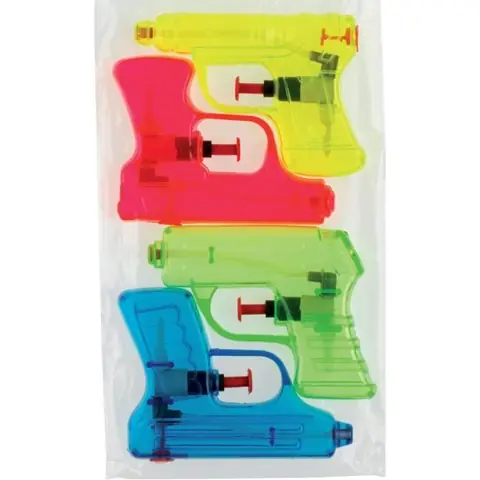 Pistolets à eau KIMPLAY - 12 cm - Lot de 4 - Jouet deau pour extérieur