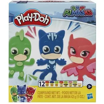PLAY-DOH - Coffret Pyjamasques activités d'arts plastiques - 12 Pots de pâte à modeler atoxique - dès 3 ans